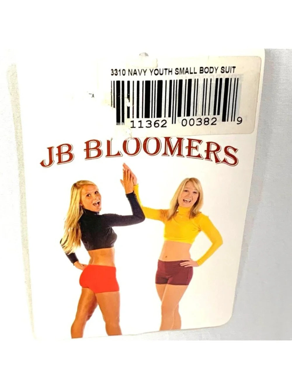 J.B. Bloomers Navy Youth Small Mockneck Long Sleeve Bodysuit Leotard Zip Back